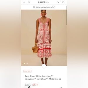 FARM Rio NWT Red River Ride Lenzing™ Ecovero™ Euroflax™ Midi Dress